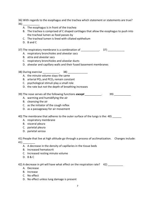 Test 5 â Respiratory System - Next2Eden