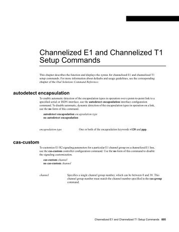 Channelized E1 and Channelized T1 Setup Commands - docs.mind.ru
