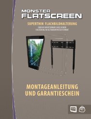 MoNTAGEANLEITUNG UND GARANTIESCHEIN - Monster Cable