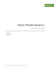 inSync Private Cloud 5.2 - inSync Help - Druva