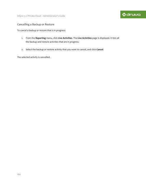 inSync Private Cloud 5.2 - inSync Help - Druva