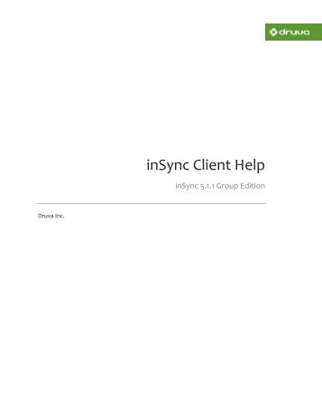 inSync Client Help - inSync Help - Druva