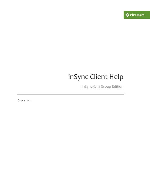 inSync Client Help - inSync Help - Druva
