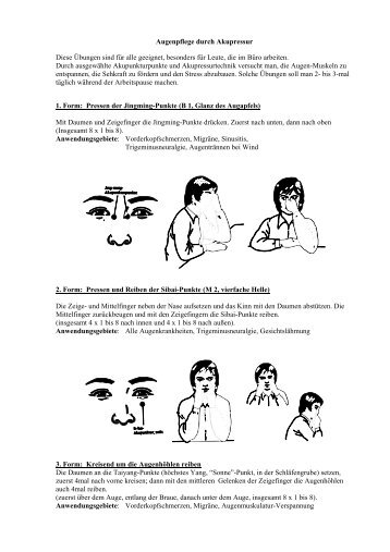 Augenpflege durch Akupressur - Qigong | Entspannung