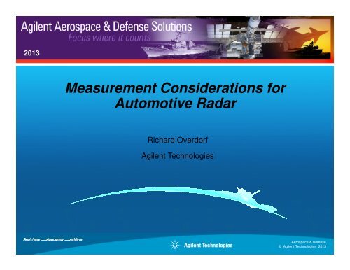 Measurement Considerations for Automotive Radar - Microwave Journal