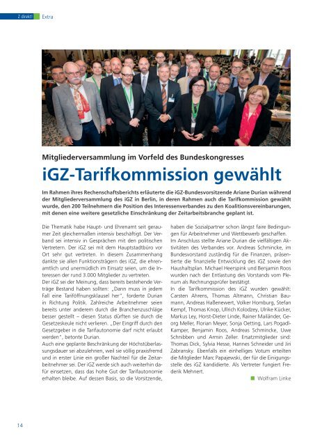 Zdirekt! 00-2015 Extra zum iGZ-Bundeskongress