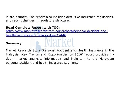 (Malaysia,Estonia) Personal Accident and Health Insurance Key Opportunities 2018 Market Trends, Size, Share, Growth, Industry and Forecasts