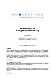 Vertragsanlage zur Auftragsdatenverarbeitung - HRecruiting.de