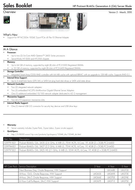 HP ProLiant Server Booklet