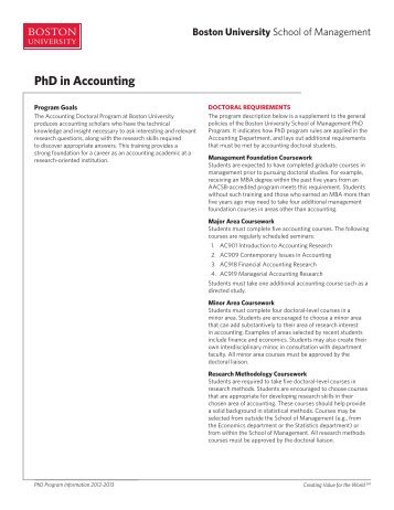 PhD in Accounting - Boston University