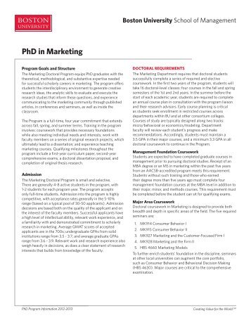 PhD in Marketing - School of Management - Boston University