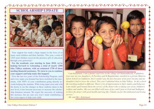 Newsletter Issue 7 - Isha Vidhya