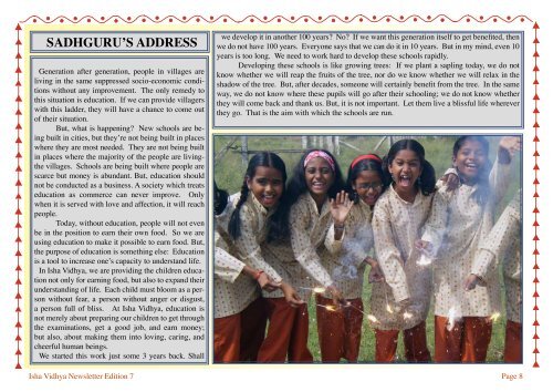 Newsletter Issue 7 - Isha Vidhya