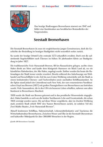 Seestadt Bremerhaven - Kreissportbund Cuxhaven