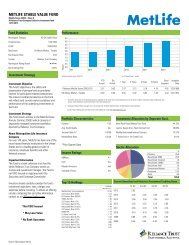 RELIANCE TRUST STABLE VALUE FUND MetLife Series 25053 ...