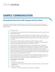 SAMPLE COMMUNICATION - Charles Schwab
