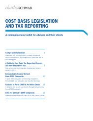 COST BASIS LEGISLATION AND TAX REPORTING - Charles Schwab