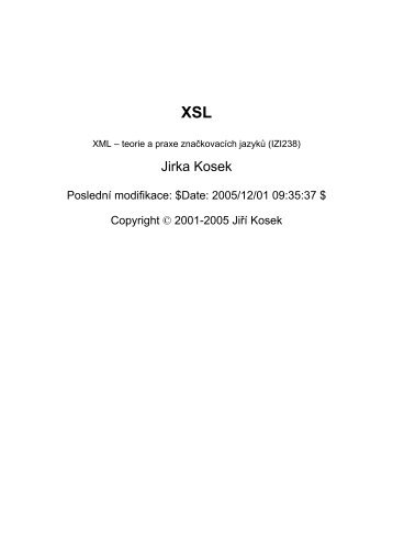 XSL - Jiří Kosek