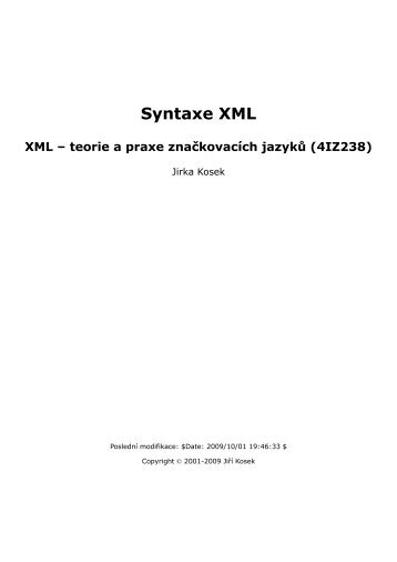 Syntaxe XML - Jiří Kosek