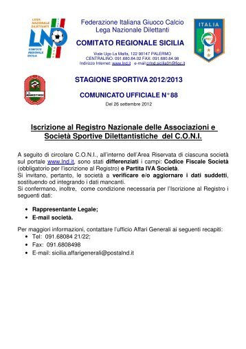 C.U. N.88 del 26.9.2012 - ASD Torregrotta Calcio