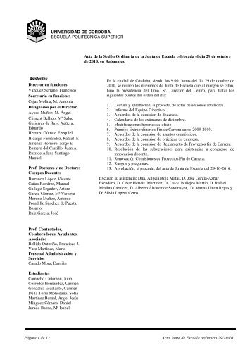 PÃ¡gina 1 de 12 Acta Junta de Escuela ordinaria 29/10/10 ...