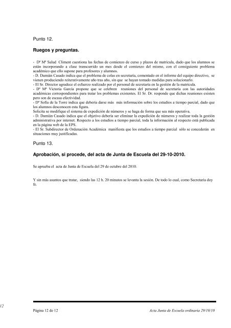 PÃ¡gina 1 de 12 Acta Junta de Escuela ordinaria 29/10/10 ...
