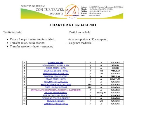 CHARTER KUSADASI 2011 - con-tur.ro