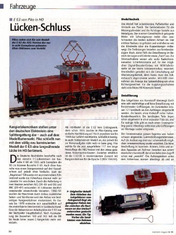 E63, Eisenbahn Magazin 08/99, S. 78 - Piko