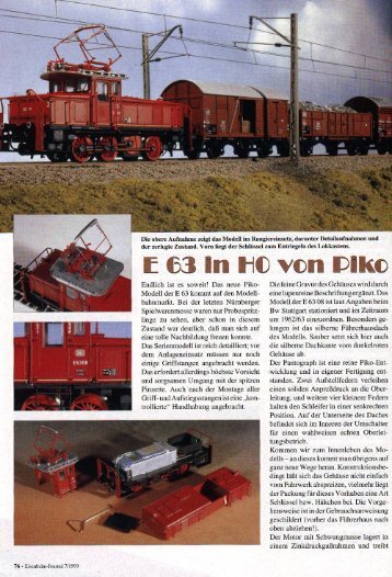 E63, Eisenbahn Journal 07/99, S. 76 - Piko