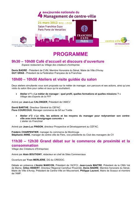 PROGRAMME - Centre-Ville en Mouvement