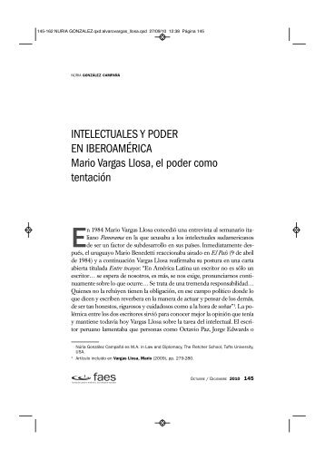 Intelectuales y poder en Iberoamérica. Mario Vargas Llosa, el poder ...