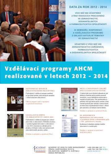 Vzdělávací programy AHCM realizované v letech 2012 - 2014