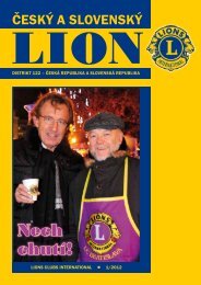 Äasopisu LION, ÄÃ­slo 1/2012 - Lions Club