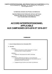 ACCORD INTERPROFESSIONNEL APPLICABLE AUX CAMPAGNES 2015-2016 ET 2016-2017