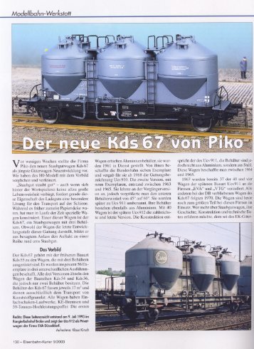 Kds 67, Eisenbahn Kurier 09/03 - Piko