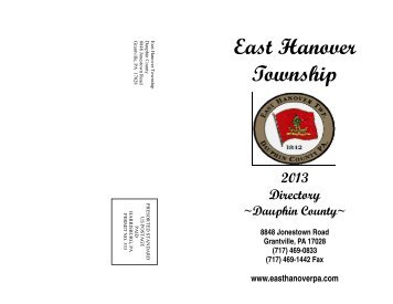 2013 Directory (Read-Only) - East Hanover Township