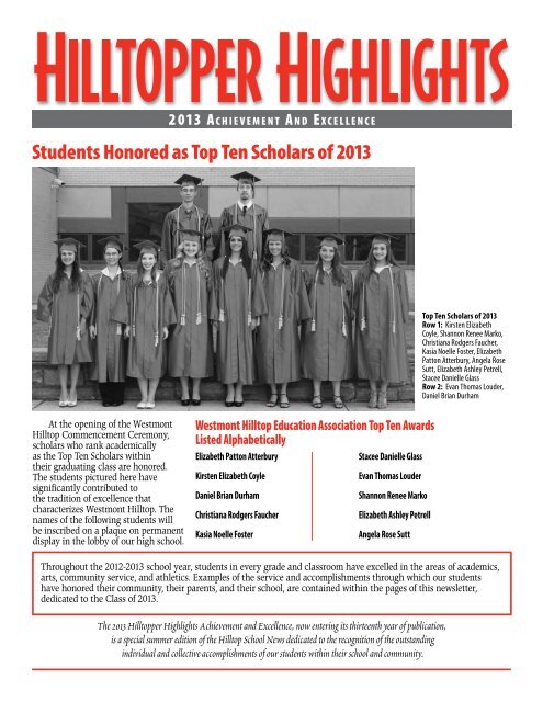 Hilltopper Highlights 2013 - Westmont Hilltop School District