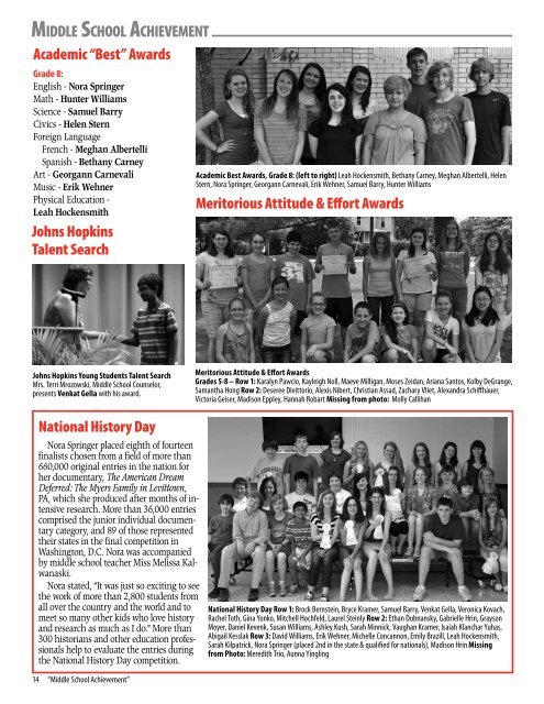 Hilltopper Highlights 2012 - Westmont Hilltop School District