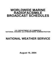 worldwide marine radiofacsimile broadcast schedules - Starpath