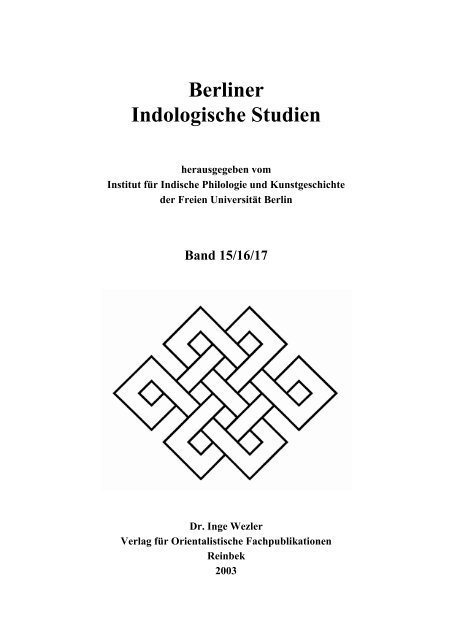 Berliner Indologische Studien - The School of Oriental and African ...