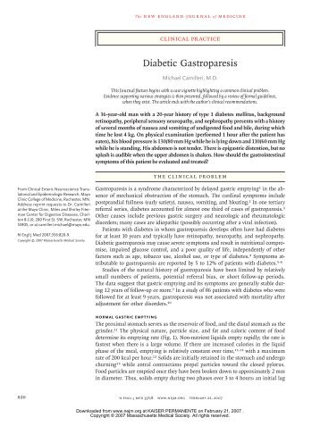 Domperidone For Diabetic Gastroparesis