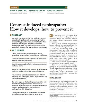 Contrast-induced nephropathy: How it develops, how to prevent it