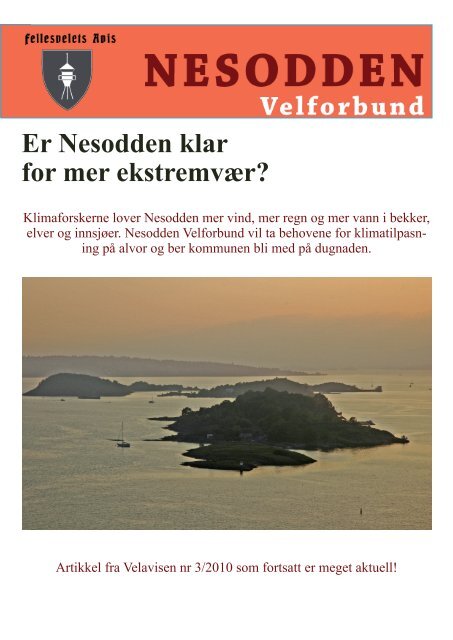 Er Nesodden klar for mer ekstremvÃ¦r? - Fellesvelets avis