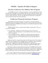 Conference Financial Assistance Program - OSFMA