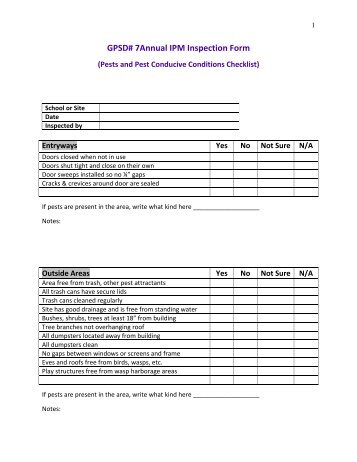 NPMA-33 Inspection Form