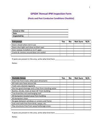 Annual IPM Inspection Form - OSFMA