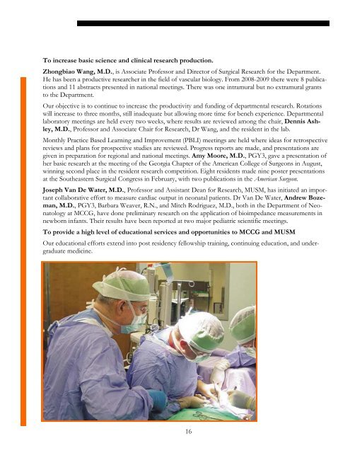 Annual Report 09 - MCCG General Surgery Residency