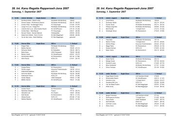 28. Int. Kanu Regatta Rapperswil-Jona 2007 28. Int. Kanu Regatta ...