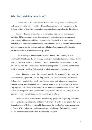 essay about patriotism what it means to me