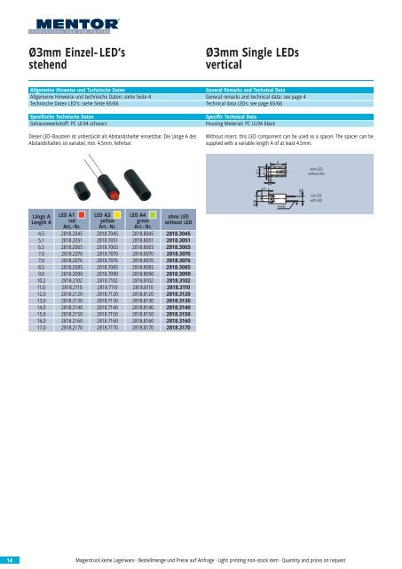 Optoelektronische Bauelemente Opto Electronic Components - CTL ...